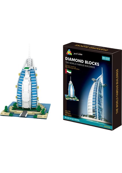 Küçük Yapı Taşı Oyuncakları YZ-052 Dubai Burj Al Arab 1095 Parça (Yurt Dışından)