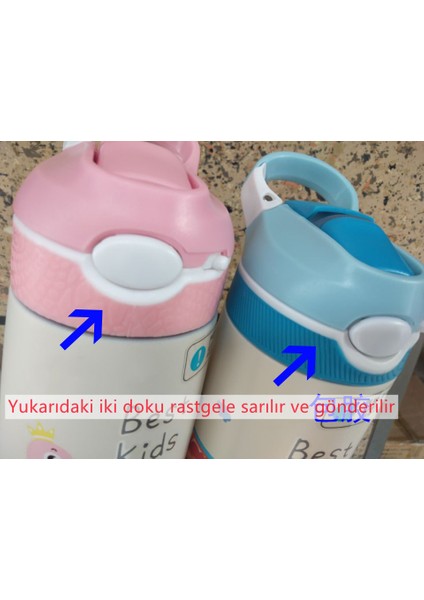 Sweet Rui Çocuklar Su Şişesi 400ML Pipetli Bpa Içermeyen Paslanmaz Çelik Içecek Şişesi Termos (Yurt Dışından)