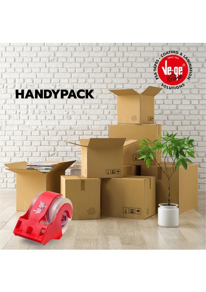 Vege Super Clear Koli Bandı Handy Pack Bant Makinalı 48X40 M 1.5 Inch 4 Adet