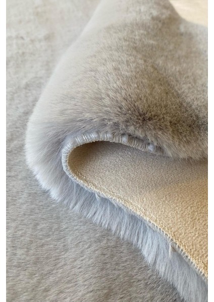 Rabbit 7402 Gri Yatak Odası Halısı Banyo Halısı Suni post halı Makinede Yıkanabilir peluş Halı fiyatları