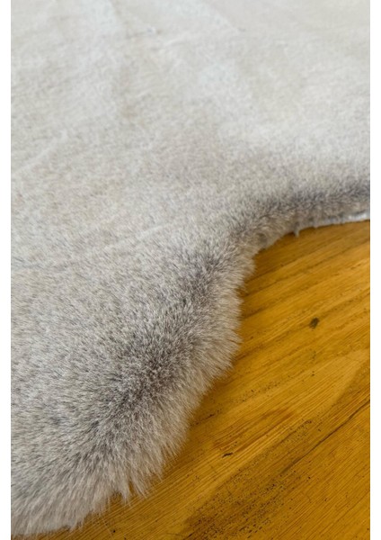 Rabbit 7402 Gri Yatak Odası Halısı Banyo Halısı Suni post halı Makinede Yıkanabilir peluş Halı modelleri