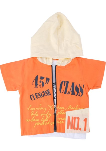 Erkek Bebek Yazı Baskılı Yelekli T-Shirt Pantolon Alt Üst Takım modelleri