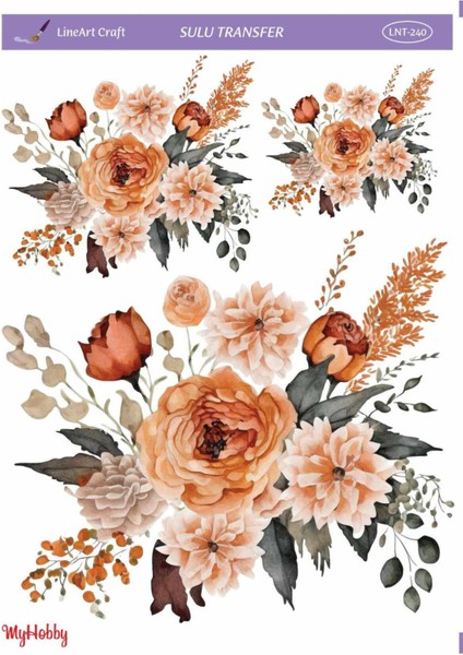 Çiçek Desenli Sulu Transfer LNT-240 25X35