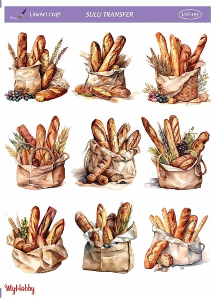 Ekmek Desenli Sulu Transfer LNT-193 25X35