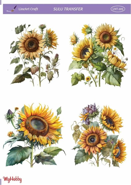 Ayçiçek Desenli Sulu Transfer LNT-205 25X35