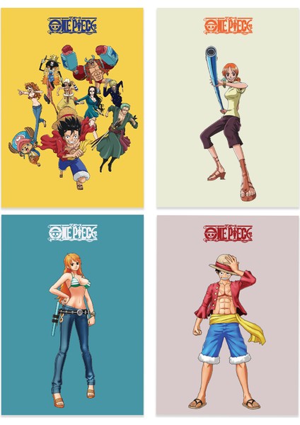 Anime Serisi One Piece Poster Kart 4'lü Set fiyatları