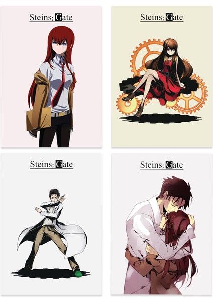 Anime Serisi Steins Gate Poster Kart 4'lü Set fiyatları