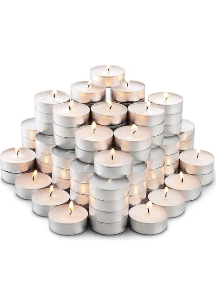 Tealight Mum Yuvarlak Beyaz Mum 50 Adet