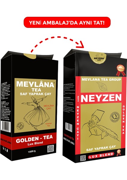 Mevlana Golden Tea Saf Yaprak Golden Tea 1000gr - %100 Garantili Ithal Sri Lanka'nın Efsanesi