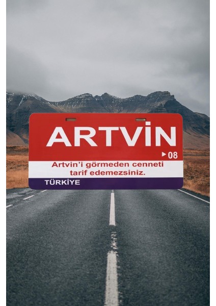 Artvin Şehir Temalı Plaka Sök-Tak Pratik Yeni Nesil