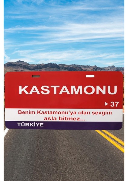 Kastamonu Şehir Temalı Plaka Sök-Tak Pratik Yeni Nesil