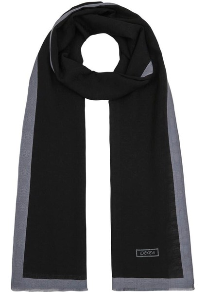 Ipekevi Dört Mevsim Monogram Desen Şal 04356-SIYAH Gri fiyatları