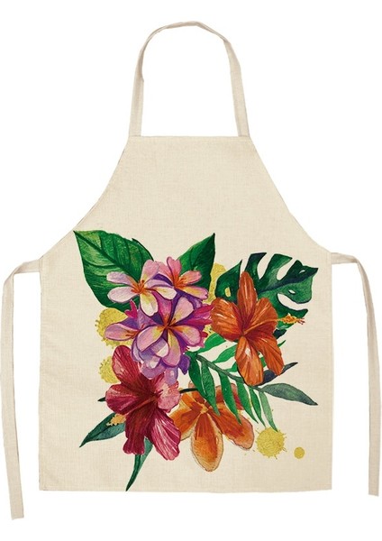Bir Stil 1 Adet Etli Bitkiler Yeşil Yapraklar Desen Mutfak Şef Önlükleri Ev Pişirme Fırın Dükkanı Pamuk Keten Temizleme Önlüğü 53*65 cm (Yurt Dışından)