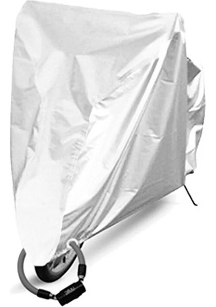 Beyaz Stil M Boyutu Motosiklet Örtüsü Evrensel Açık Uv Bisiklet Koruyucu Scooter Tüm Sezon Su Geçirmez Bisiklet Yağmur Toz Geçirmez Bisiklet Örtüsü 190T (Yurt Dışından)