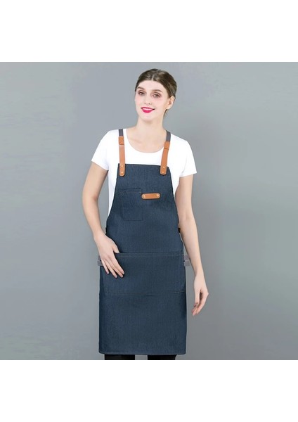 75X55CM Lacivert Tarzı Ort Yarım Önlük Denim Restoran Otel Bel Şef Önlüğü Bar Pub Mutfak Cafe Sunucu Garson Garson Aşçı Önlüğü Evrensel (Yurt Dışından)