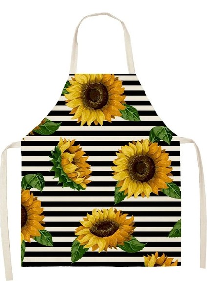 2WQ-46287-020 Stili Unflower Desen Temizleme Sanatı Yeşil Önlükler 53*65 cm Ev Pişirme Bel Önlüğü Pamuk Keten Komik Önlük Temizleme Araçları (Yurt Dışından)