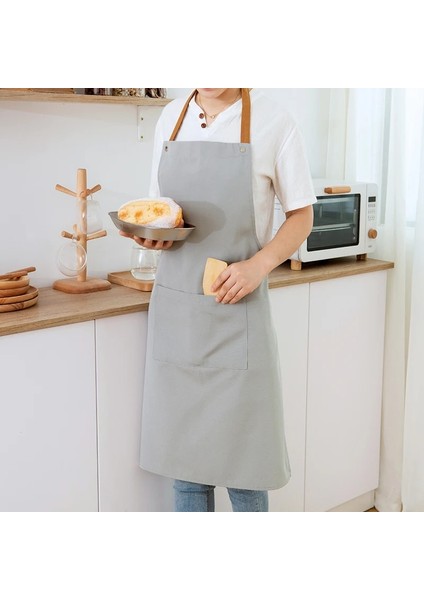 Hgb Gri Stili Moda Ev Mutfak Önlüğü Kadın Kadınlar Için Su Geçirmez Yağ Geçirmez Önlük Çift Tarzı Pişirme Bel Tulum Özel Logo (Yurt Dışından) modelleri
