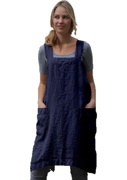 Haki Stili M Beden Japon Tarzı Pamuklu ve Keten Önlük Ev Düz Renk Çapraz Bandaj X-Şekilli Arka Mutfak Pişirme Kıyafetleri WF928 (Yurt Dışından) modelleri