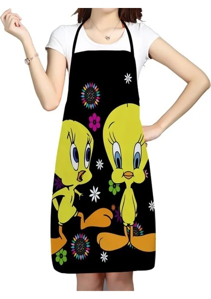 No.1 Tarzı 50X75CM Mutfak Önlüğü Tweety Kuş Karikatür Baskılı Kolsuz Oxford Kumaş Erkekler Kadınlar Için Önlükler Ev Temizleme Araçları Yaratıcı Hediyeler (Yurt Dışından)