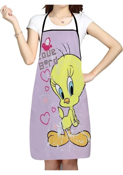 No.11 Stili 50X75CM Mutfak Önlüğü Tweety Kuş Karikatür Baskılı Kolsuz Oxford Kumaş Erkekler Kadınlar Için Önlükler Ev Temizleme Araçları Yaratıcı Hediyeler (Yurt Dışından)