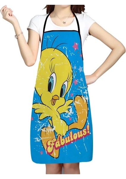 No.11 Stili 50X75CM Mutfak Önlüğü Tweety Kuş Karikatür Baskılı Kolsuz Oxford Kumaş Erkekler Kadınlar Için Önlükler Ev Temizleme Araçları Yaratıcı Hediyeler (Yurt Dışından)