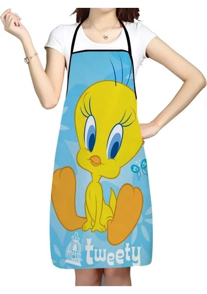 No.11 Stili 50X75CM Mutfak Önlüğü Tweety Kuş Karikatür Baskılı Kolsuz Oxford Kumaş Erkekler Kadınlar Için Önlükler Ev Temizleme Araçları Yaratıcı Hediyeler (Yurt Dışından)