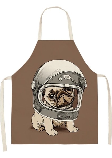 No.19 Tarzı 47X38CM Bulldog Dachshund Pug Köpek Kadın Için Baskılı Mutfak Önlüğü Pamuk Keten Önlük Ev Pişirme Pişirme Temizleme Aracı Adam Çocuk Önlükleri (Yurt Dışından)