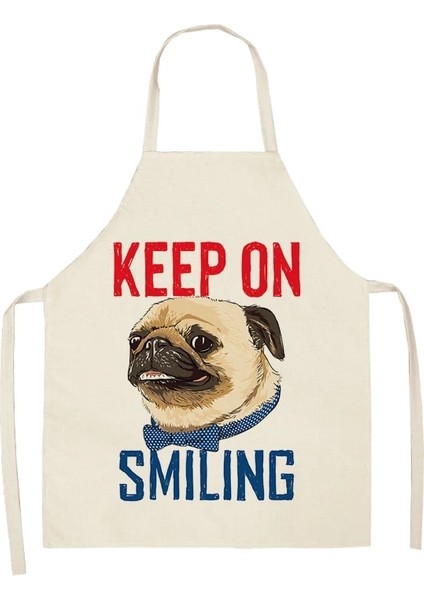 No.20 Tarzı 47X38CM Bulldog Dachshund Pug Köpek Kadın Için Baskılı Mutfak Önlüğü Pamuk Keten Önlük Ev Pişirme Pişirme Temizleme Aracı Adam Çocuk Önlükleri (Yurt Dışından)