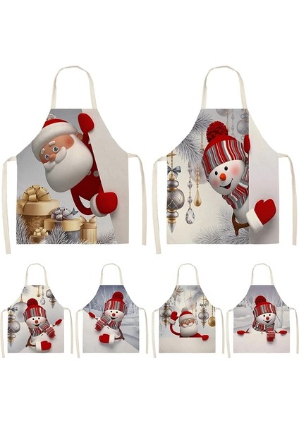 No.20 Tarzı Çocuklar L56CM G45CM Noel Kardan Adam Desen Mutfak Önlüğü cm Womankids Kolsuz Pamuk Keten Önlükleri Pişirme Su Geçirmez Ev Temizleme Araçları (Yurt Dışından)