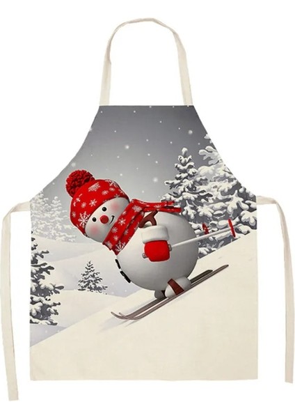 No.20 Tarzı Çocuklar L56CM G45CM Noel Kardan Adam Desen Mutfak Önlüğü cm Womankids Kolsuz Pamuk Keten Önlükleri Pişirme Su Geçirmez Ev Temizleme Araçları (Yurt Dışından)
