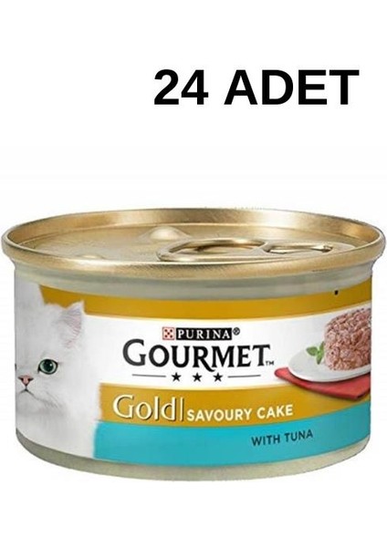 Gourmet Gold Savoury Cake Ton Balıklı Kedi Konservesi 85GR x 24 Adet