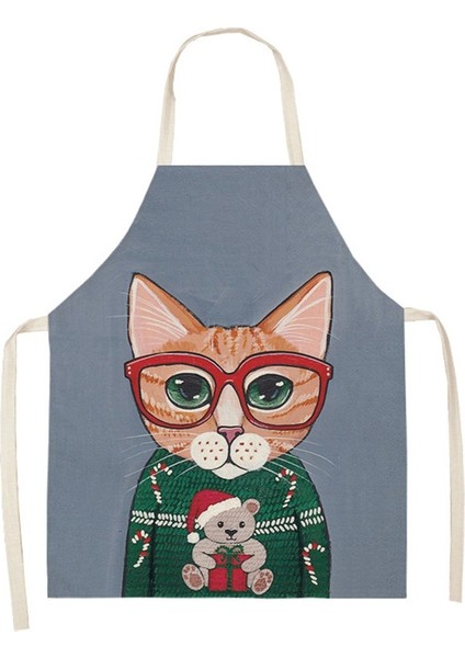 No.8 Stili 66X47CM Sevimli Karikatür Kedi Keten Önlük Çocuklar Aile Oyunu Dıy Kolsuz Önlükler Ev Ev Mutfak Önlüğü Kadınlar Için Yıkanabilir (Yurt Dışından)