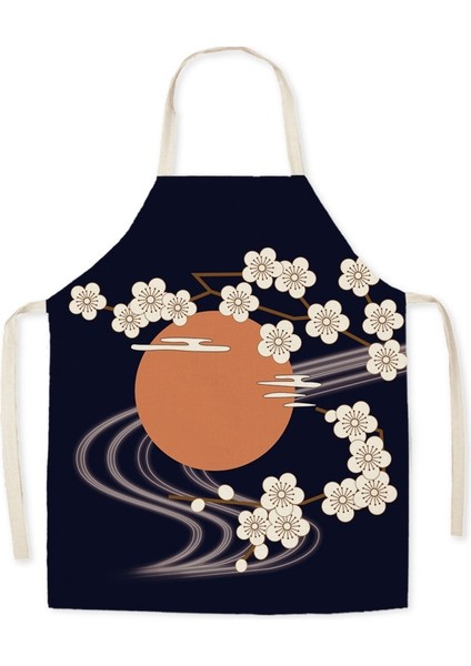 No.3 Tarzı 47X38CM Çocuk Boyutu Yeni Japon Tarzı Keten Kumaş Su Geçirmez, Ev Ulusal Gelgit, Yağ Geçirmez Kemer, Mutfak Yetişkin Kolsuz Halter Önlük (Yurt Dışından)