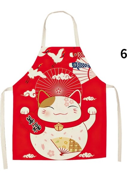 No.6 Tarzı 47X38CM-ÇOCUK Karikatür Kedi Beckoning Fortune Önlük Pişirme Aksesuarları Kadınlar Için Önlükler Önlük Mutfak Pişirme Aksesuarları Cafe Mutfak Önlüğü (Yurt Dışından)