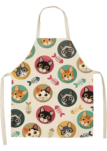 4 Harika Kedi Stili 68X55CM Anti-Kirlenme Mutfak Önlüğü Kolsuz Karikatür Kedi Pamuk Erkekler Kadınlar Için Linerinted Sl Ev Temizleme Araçları (Yurt Dışından) fırsatları