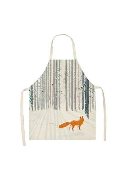 No.18 Tarzı 47X38CM Çocuk Boyutu Mutfak Kadın Pişirme Zehirli Önlük Karikatür Tilki Baskı Yetişkin Çocuk Kolsuz Önlük Su Geçirmez Ev Temizleme Aracı (Yurt Dışından)