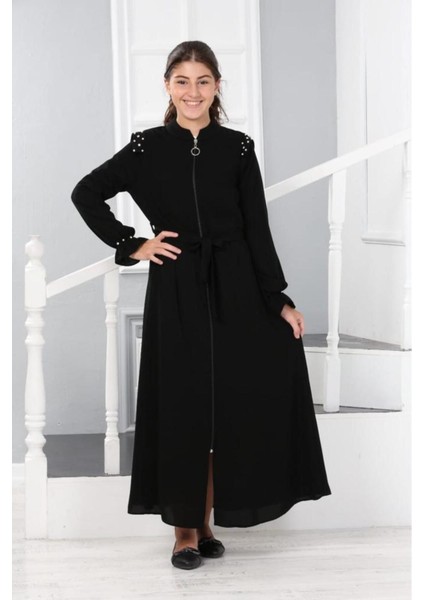 Kız Çocuk Ferace Tesettür Elbise Cilbab-Asortik Ferace