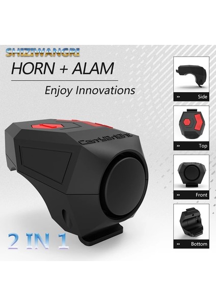 Siyah Stil 120DB Elektrikli Bisiklet Kornası Bisiklet Yüksek Sesle Zil Bisiklet Zili Elektrikli Uyarı Sesi Pil ile Scooter Için Bisiklet Aksesuarları (Yurt Dışından) fırsatları