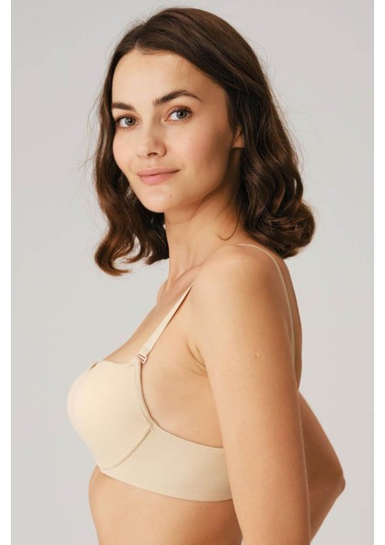 Kadın Balenli Desteksiz Beyaz Dolgusuz Askıları Çıkabilen Günlük Klasik T-Shirt Sütyeni fırsatları