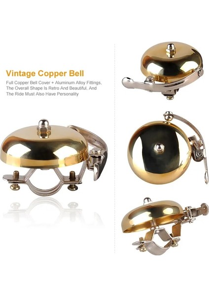 Altın Tarzı Klasik Altın Retro Tarzı Bisiklet Bakır Çan Halkası Mtb Yol Bisiklet Gidon Alarm Kornası Kolay Kurulum Bisiklet Aksesuarları (Yurt Dışından) modelleri