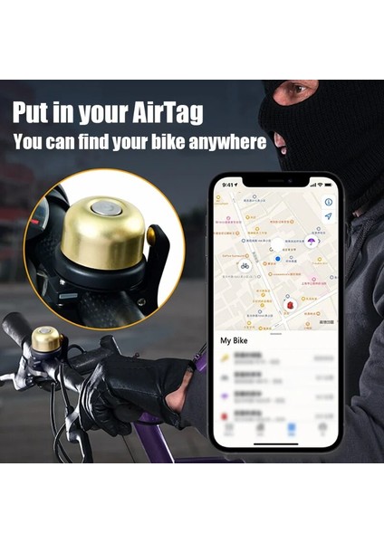 Altın Tarzı Bisiklet Zili Apple Airtag Bisiklet Montaj Gps Takip Cihazı Su Geçirmez Anti-Hırsızlık Tutucu Kılıf Için Hava Etiketi Altında Gizli Bisiklet Zili (Yurt Dışından) modelleri