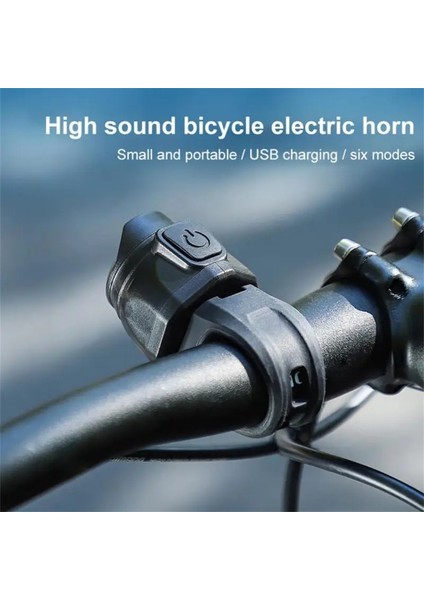 Siyah Stil USB Bisiklet Zili Su Geçirmez Bisiklet Bisiklet Zilleri Şarj Edilebilir Elektrikli Korna Mini Taşınabilir Bisiklet Gidon Çan Bisiklet Aksesuarları (Yurt Dışından) fiyatları