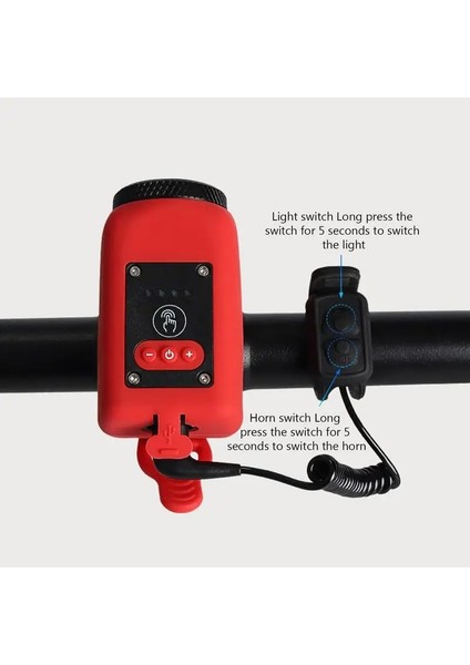 Mavi Stil Bisiklet Kornası Elektrikli Bisiklet Zili Uzun Menzilli Işık ile 110DB Bisiklet Zili Ipx5 Su Geçirmez Çocuk Bisikleti Korna Hoparlör Siren Hooter (Yurt Dışından) fırsatları