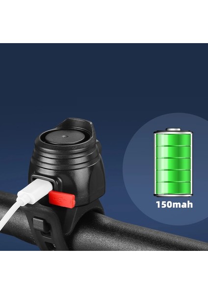 Siyah Stil USB Şarj Edilebilir Bisiklet Motosiklet Elektrikli Zil Kornası 6 Mod Gidon Mtb Yol Bisiklet Anti-Hırsızlık Alarm Kornası Bisiklet Aksesuarları (Yurt Dışından) fırsatları