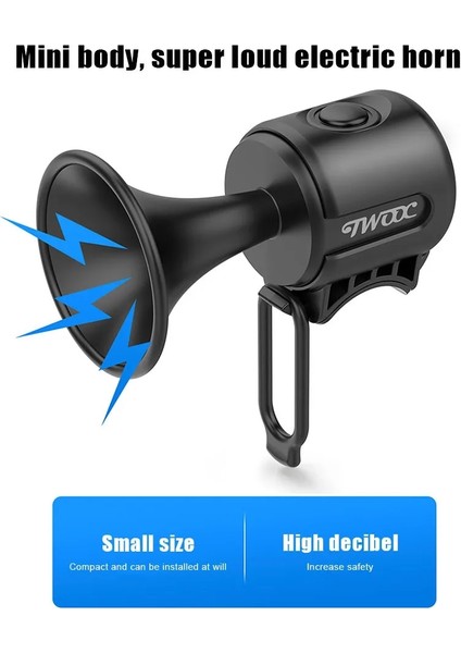 Siyah Stil Bisiklet Elektronik Korna Şarj Edilebilir Güvenlik Alarm Kornası Bisiklet Gidon Alarm Zili USB Şarj Edilebilir Bisiklet Sürme Aksesuarları (Yurt Dışından)