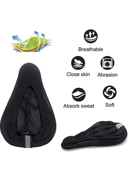 Siyah Stil Fiets Zadel Fietsen Koltuk Kapağı Kussen 3D Ademend Bisiklet Dağ Döngüsü Accessoires Kalıne Sponsu Ped Voor Açık, Yarış 1 Adet (Yurt Dışından) indirimleri