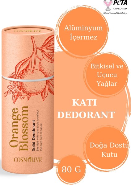 Doğal Roll On Stick Koltuk Alti Deodorant Organik Rolon Rollon Kokusuz Portakal Çiçeği 80GR