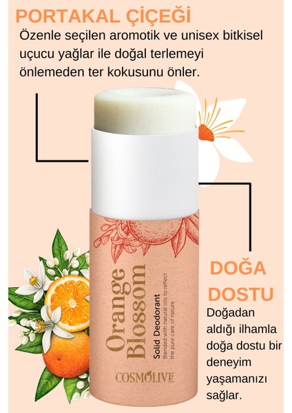 Doğal Roll On Stick Koltuk Alti Deodorant Organik Rolon Rollon Kokusuz Portakal Çiçeği 80GR