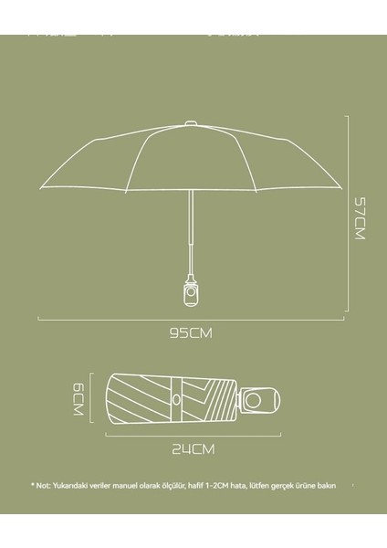 Ww Otomatik Katlanır Taşınabilir Şemsiye-Haki (Yurt Dışından)