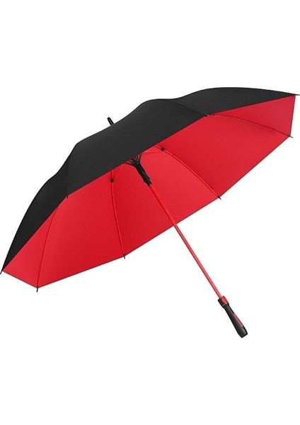 Hyt-Otomatik Çift Katlı Şemsiye Golf Şemsiyesi Işletmeli Büyük Kalınlaştırılmış Uzun Saplı Şemsiye-Açık Kırmızı (Yurt Dışından)